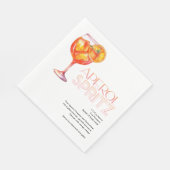 Wasserfarbe Aperol Spritz Custom Drink Rezept Serviette (Ecke)