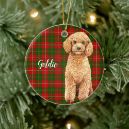 Wasserfarbe Apricot Poodle Dog Personalisiert Keramik Ornament