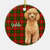 Wasserfarbe Apricot Poodle Dog Personalisiert Keramik Ornament (Vorne)