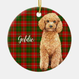 Wasserfarbe Apricot Poodle Dog Personalisiert Keramik Ornament
