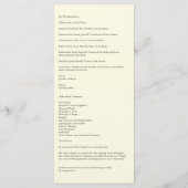 Wasserfarbe Aqua Hochzeitsprogrammkarte Programm (Rückseite)