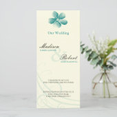 Wasserfarbe Aqua Hochzeitsprogrammkarte Programm (Stehend Vorderseite)