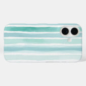 Wasserfarbe-Aqua-vertikales Streifenmuster Küste Case-Mate iPhone Hülle (Rückseite (Horizontal))