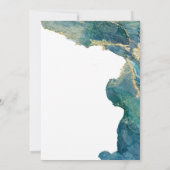 Wasserfarbe Aqua Wedding Einladung (Rückseite)