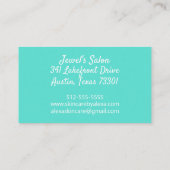 Wasserfarbe Aquamarin Agate Geode Slice Crystal Visitenkarte (Rückseite)