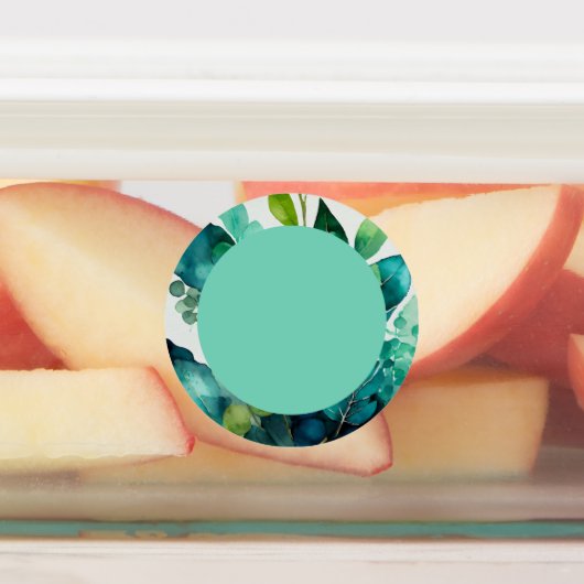 Wasserfarbe, Aquamarin, blau, grün, botanisch, Abs Etiketten (Befestigt)