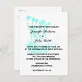 Wasserfarbe Aquamarin Blaue Kunst Abstrakte Bäume  Einladungspostkarte (Vorne/Hinten)