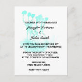 Wasserfarbe Aquamarin Blaue Kunst Abstrakte Bäume Einladungspostkarte (Vorderseite)