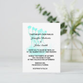 Wasserfarbe Aquamarin Blaue Kunst Abstrakte Bäume  Einladungspostkarte (Stehend Vorderseite)