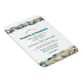 Wasserfarbe Aquamarin Orangen Hochzeit Einladung Magnet (Rechte Seite)