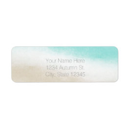 Wasserfarbe Aquamarin & Tan Eleganter Strand Hochz