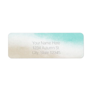 Wasserfarbe Aquamarin & Tan Eleganter Strand Hochz