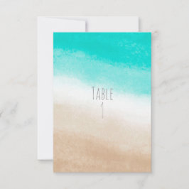 Wasserfarbe Aquamarin & Tan Eleganter Strandhochze Einladung
