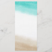 Wasserfarbe Aquamarin & Tan Elegantes Hochzeitmenü Menükarte (Rückseite)