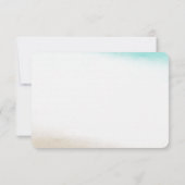 Wasserfarbe Aquamarin & Tan Subtle Beach Hochzeit  RSVP Karte (Rückseite)