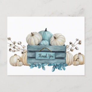 Wasserfarbe Aquamarin und Elfenbein Pumpkins Viele Postkarte