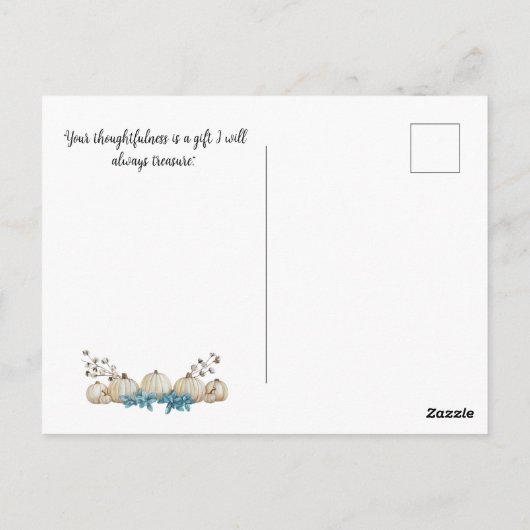 Wasserfarbe Aquamarin und Elfenbein Pumpkins Viele Postkarte (Rückseite)