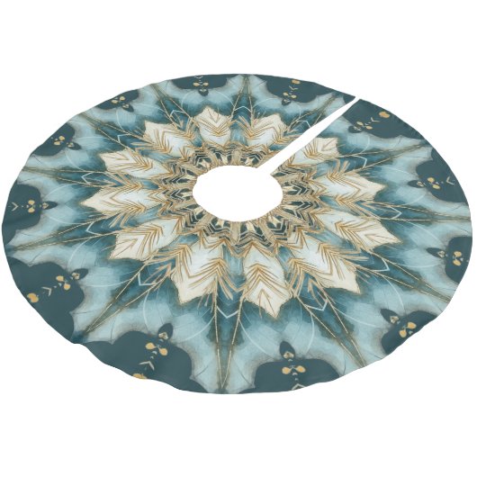 Wasserfarbe Aquamarin Weihnachtsbaumrock Polyester Weihnachtsbaumdecke (Schrägansicht)