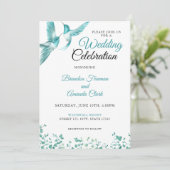 Wasserfarbe Aquamarine Blütenbraue Hummingbird Hoc Einladung (Stehend Vorderseite)