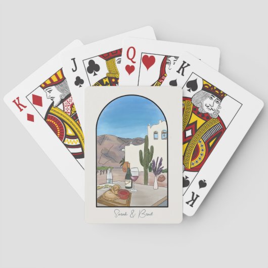 Wasserfarbe Argentinien Gastgeschenke Hochzeiten Spielkarten (Rückseite)
