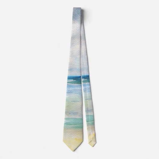 Wasserfarbe Art Beach Mood Krawatte (Vorderseite)