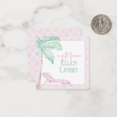 Wasserfarbe Art Deco Palm Beach Unterkunft Mitteilungskarte (Vorderseite/Rückseite Beispiel)