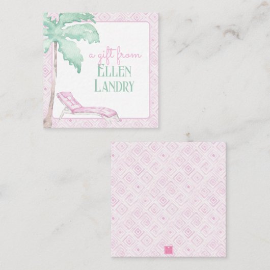 Wasserfarbe Art Deco Palm Beach Unterkunft Mitteilungskarte (Vorne/Hinten)