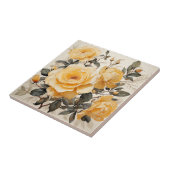 Wasserfarbe Art Decoration Blassgelbe Rosen Fliese (Seite)
