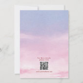 Wasserfarbe atemberaubend Sonnenuntergang Hochzeit Einladung (Rückseite)