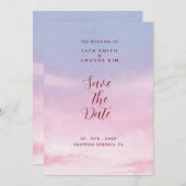 Wasserfarbe atemberaubend Sonnenuntergang Hochzeit Einladung (Vorne/Hinten)