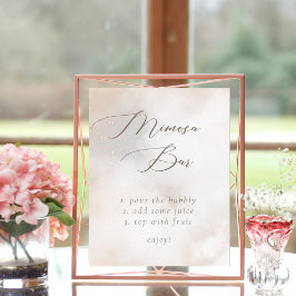 Wasserfarbe auf Cloud 9 Brautparty Mimosa Bar Poster