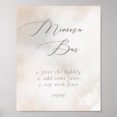 Wasserfarbe auf Cloud 9 Brautparty Mimosa Bar Poster (Vorne)