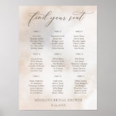 Wasserfarbe auf der Wolke 9 Brautparty Sitzkarte Poster (Vorne)