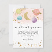 Wasserfarbe Außenraum Zwei Mond Danke Karte (Vorderseite)