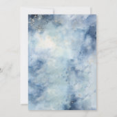 Wasserfarbe Außenraumplanet Navy Blue BabyDusche Einladung (Rückseite)