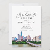 Wasserfarbe Austin, Texas City Skyline Zielort Einladung (Vorderseite)