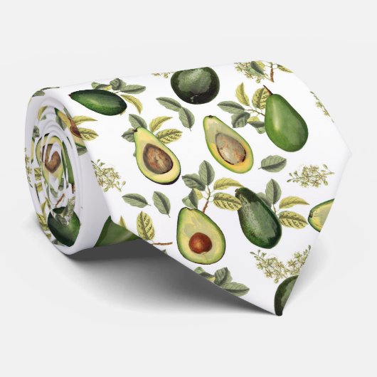 Wasserfarbe Avocado Botanische Musterküche Krawatte (Gerollt)