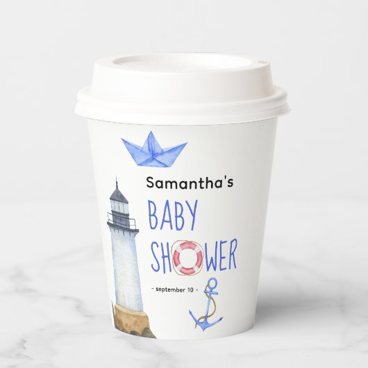 Wasserfarbe - Babydusche Pappbecher (Vorderseite)