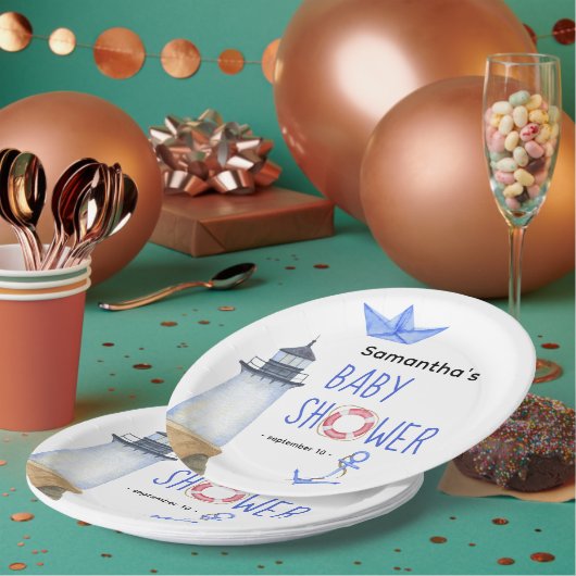 Wasserfarbe - Babydusche Pappteller (Multi)