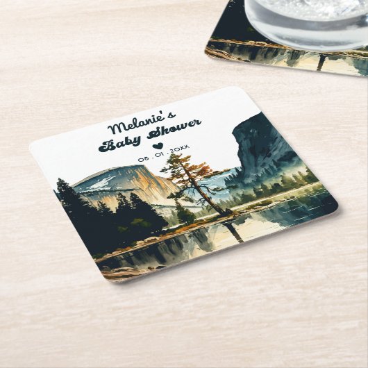 Wasserfarbe Babydusche Yosemite Nationalpark Ca Rechteckiger Pappuntersetzer (angewinkelt)