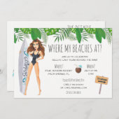 Wasserfarbe Bachelorette Surf Beach Party Einladung (Vorne/Hinten)