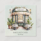 Wasserfarbe, Bäckerei qr Code Quadratische Visitenkarte (Vorderseite)