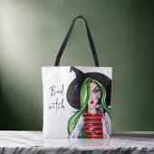 Wasserfarbe Bad Witch Halloween Mode Tasche