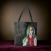 Wasserfarbe Bad Witch Halloween Mode Tasche