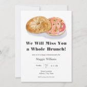 Wasserfarbe Bagels Rauchlachs Ruhestand Brunch Einladung (Vorderseite)