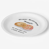 Wasserfarbe Bagels Rauchlachs Ruhestand Brunch Pappteller (Schrägansicht)