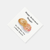 Wasserfarbe Bagels Rauchlachs Ruhestand Brunch Serviette (Ecke)
