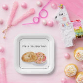 Wasserfarbe Bagels Smoke Salmon G’mar Chatima Tova Pappteller (Party)