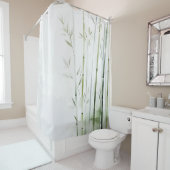 Wasserfarbe Bamboo Wald Retreat japanischen Stil Duschvorhang (Beispiel)