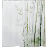 Wasserfarbe Bamboo Wald Retreat japanischen Stil Duschvorhang (Vorderseite)